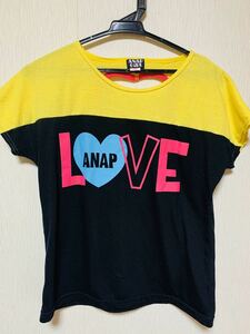 【アナップガール】ハートくり抜きLOVE半袖Tシャツ♪~S~ANAPGIRL