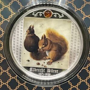 2021年カメルーン 『二匹のリス』アルブレヒト・デューラー プルーフ銀貨