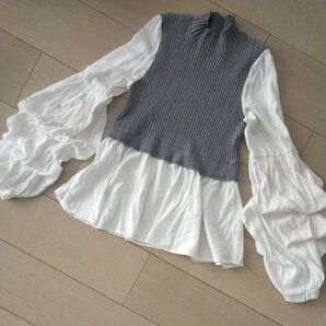 ボリューム袖 ブラウス