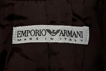 L-1633★EMPORIO ARMANI エンポリオ アルマーニ★イタリア製 ダークブラウン シャドウストライプ １つボタン テーラードジャケット 40_画像9