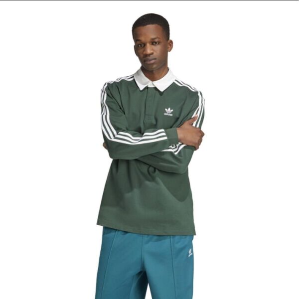 完売品 レア adidas ORIGINALS ロングスリーブ MINERALGREEN U RUGBY POLO LS