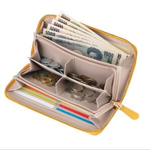 仕分け上手な本革長財布イエロー 特価 2個組 レディース ラウンドファスナー 開運縁起 金運UP 風水 幸せの黄色財布 母の日