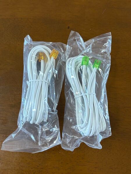 モジュラーケーブル ソフトバンク コネクタ黄色 緑色 2本セット ケーブル