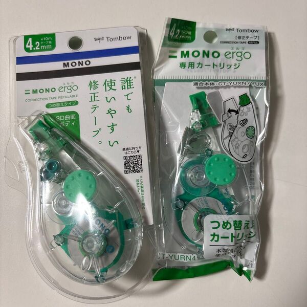 トンボ鉛筆 修正テープ MONO モノエルゴN 4.2mm 詰め替えカートリッジ付き まとめ売り
