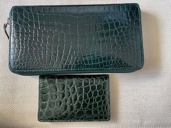 本革 クロコダイル 長財布&名刺入れ