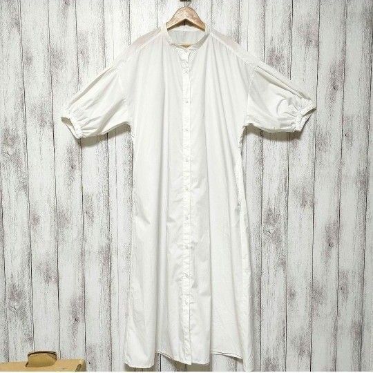GU ジーユー (XL) バンドカラー シャツワンピース 大きいサイズ