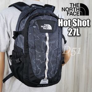 新品★ノースフェイス★リュック バックパック デイパック★ホットショット★ブラックトポプリント★NM72302 KT 27L