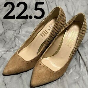 【美品】POOL SIDE プールサイド パンプス ヒール 小さいサイズ 日本製