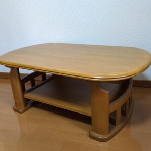 ローテーブル 座卓 木製 下段棚付き しっかり丈夫!