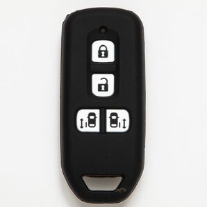 新型N-BOXなど 4ボタン スマートキーカバー シリコン 保護 キズ防止 黒☆*。