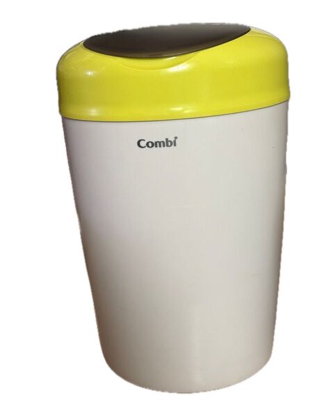 Combi オムツ用ゴミ箱 ホワイト×イエロー