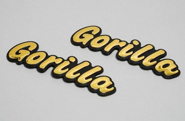 ゴリラ(Gorilla) ガソリンタンク用立体エンブレム 左右セット ゴールド