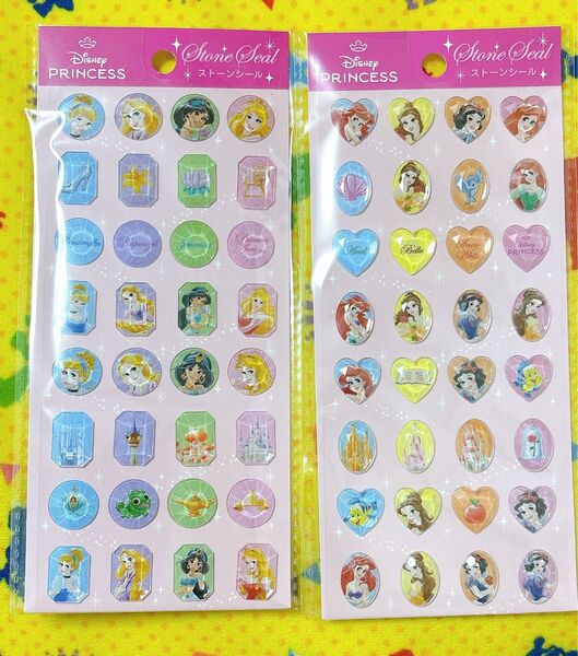 ディズニー プリンセス シンデレラ ラプンツェル アリエル ベル オーロラ姫 ジャスミン ストーンシール フレークシール