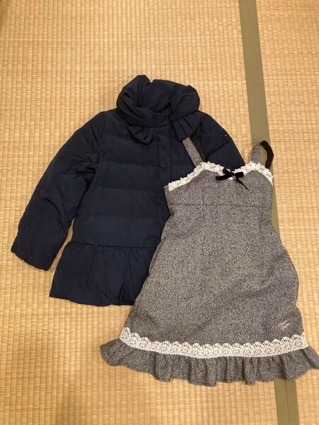 べべ ダウンコート & メゾピアノ ワンピース 2点セット 130