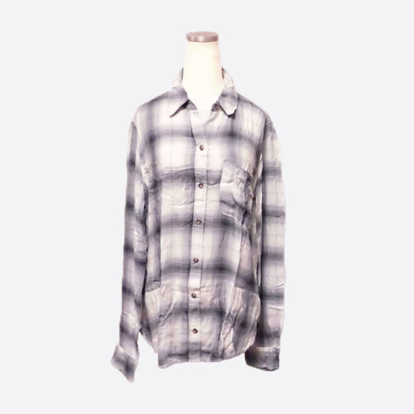 ★SALE★Abercrombie & Fitch/アバクロ★ヴィスコースチェックシャツ (Grey/S)