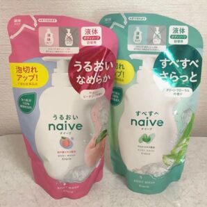 【2袋セット】クラシエ ナイーブ 液体 ボディソープ詰替用 360ml やさしいピーチソープの香り&グリーンフローラルの香り