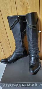  regular hyde put on Gackt put on same type same color Roen Roenhiro Muta ka is radius gold long boots black 40/ 25~26cm black × red HIROMU TAKAHARA men's 