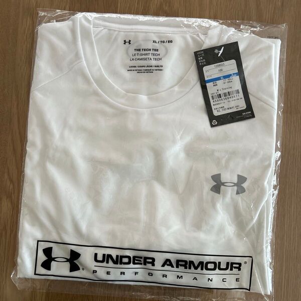 アンダーアーマー UAテック ショートスリーブTシャツ2.0 プラクティスシャツ 1358553 ホワイト XLサイズ 新品