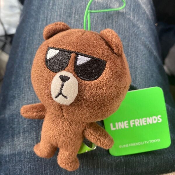 LINE FRIENDS ブラウン ぬいぐるみ サングラスマスコット