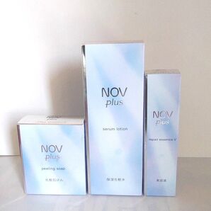 NOV plus ノブプラス セラムローション リペアエッセンスV ピーリングソープ 3点