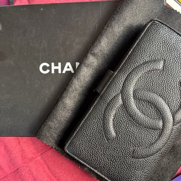 CHANEL 長財布 キャビアスキン ココマーク ブラック