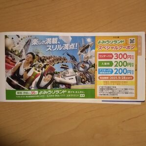 2025年9月28日期限 よみうりランド 割引クーポン券(優待券)1枚