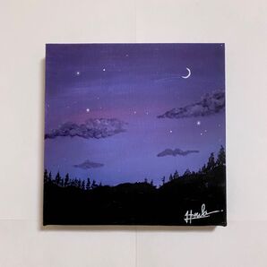 アクリル画 キャンバスアート 紫