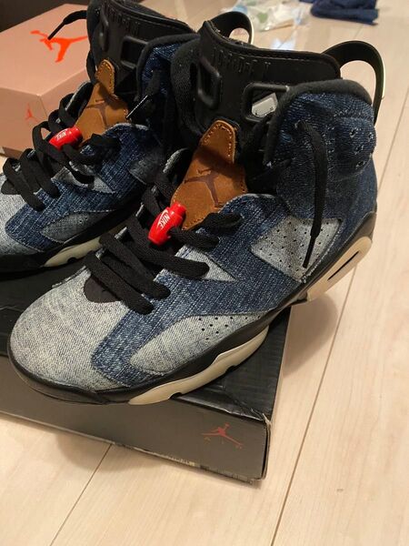 【中古】Nike air jordan6 washed denim 26.5