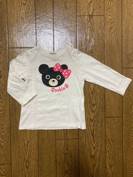 ミキハウス 女の子 長袖Tシャツ ロンT カットソー 長袖 90 ダブルB