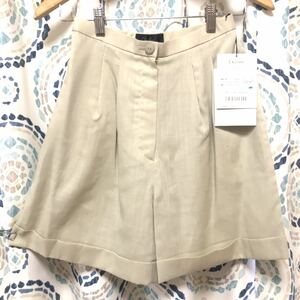 新品　麻　リネン混　ショートパンツ ハーフパンツ ベージュ　W63