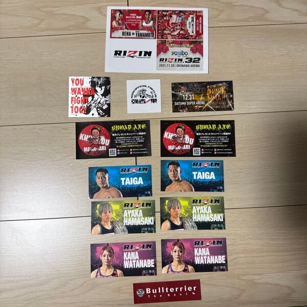 RIZIN ステッカー シール 金太郎 大雅 浜崎朱加 渡辺華奈 ケンガンアシュラ 強者ノ巣 Bullterrier