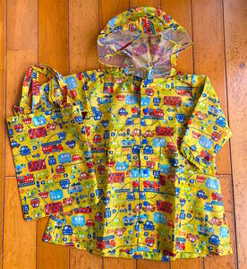 * prompt decision * new goods tag attaching Kids Foret Kids four re man .*.. car pattern for baby raincoat /ye* water repelling processing *S size 90cm Y2200