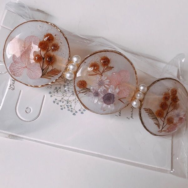 レジンバレッタ ハンドメイド ミモザ