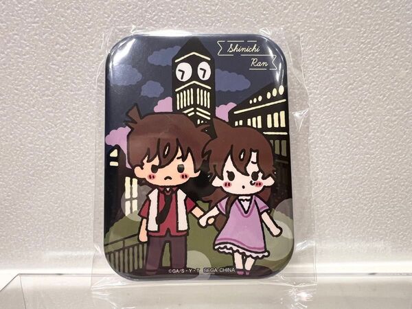 【未開封】名探偵コナン SEGAラッキーくじ メモリアルカット K賞 ビッグスクエア缶バッジ 新一&蘭 工藤新一 毛利蘭