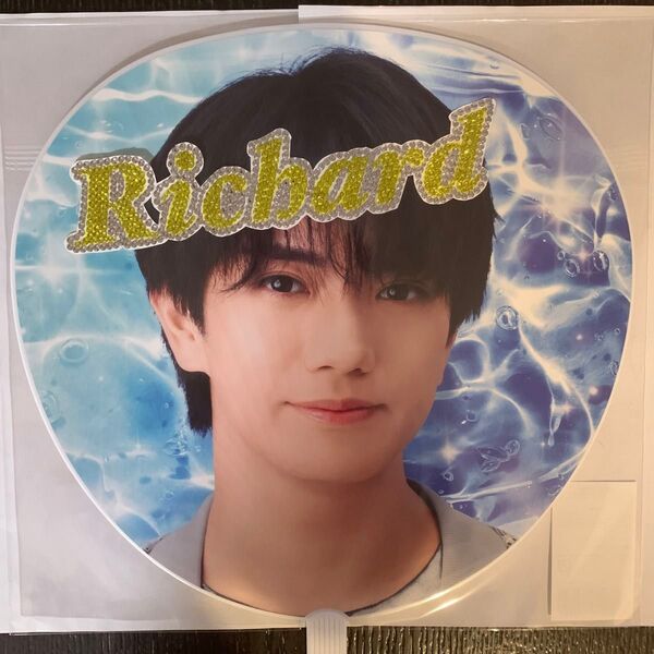 デコうちわ ストーン パーツ Richard 黄色