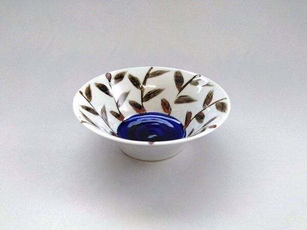 輪枯れ草5寸反り鉢 2個 小林巧征 作家もの うつわ 器 食器 波佐見焼 九谷焼
