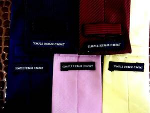 ★3751★SALE【全てシンプルフレーズ（オリヒカ）「SIMPLE PHRASE CRAVAT」ネクタイ・５本セットで！超お買得！】ネクタイ③★