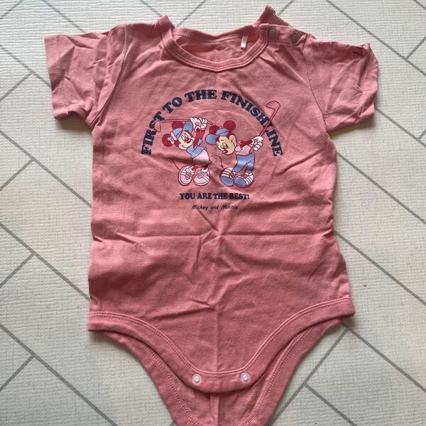 ミッキー&ミニー ロンパース ピンク しまむら リトシー 70-80 9-11kg 半袖 女の子 ゴルフ 半袖ロンパース
