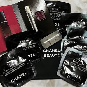 CHANEL ( シャネル ) ル リフト サンプル 8点 & ルージュ アリュール ラック サンプル 1点 巾着ポーチ セット
