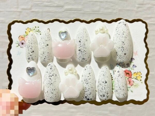 猫モチーフ ネイルチップ