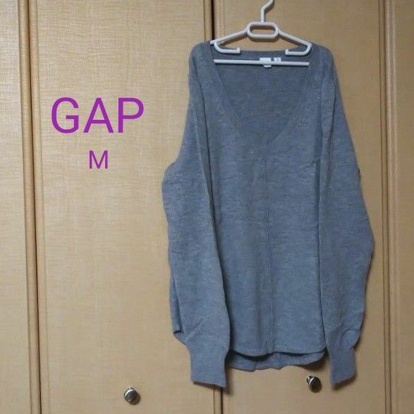 GAP ニット セーター トップス Vネック グレー レディース