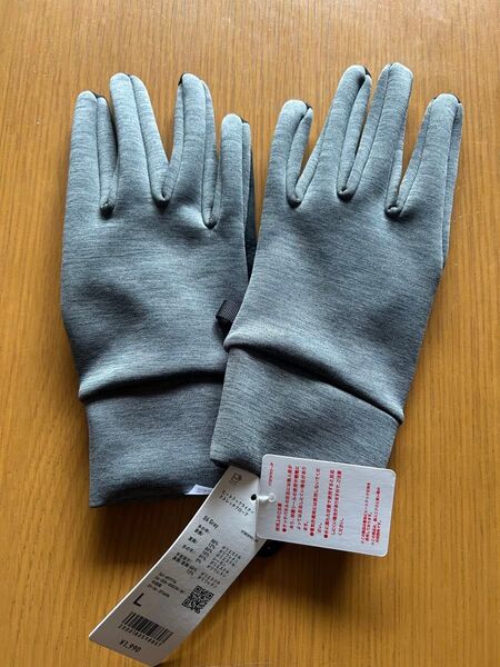 ☆新品ヒートテックライニング ストレッチグローブ L 手袋 ユニクロ グレイ スウェード ファンクションUNIQLO モンベル