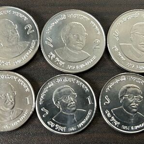 バングラデシュ 2タカ 1タカ コイン 硬貨 合計6枚