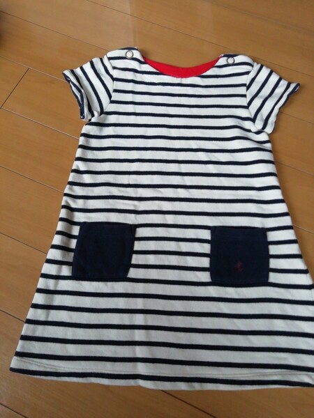 PETIT BATEAU プチバトー ボーダー ワンピース 6ans/114