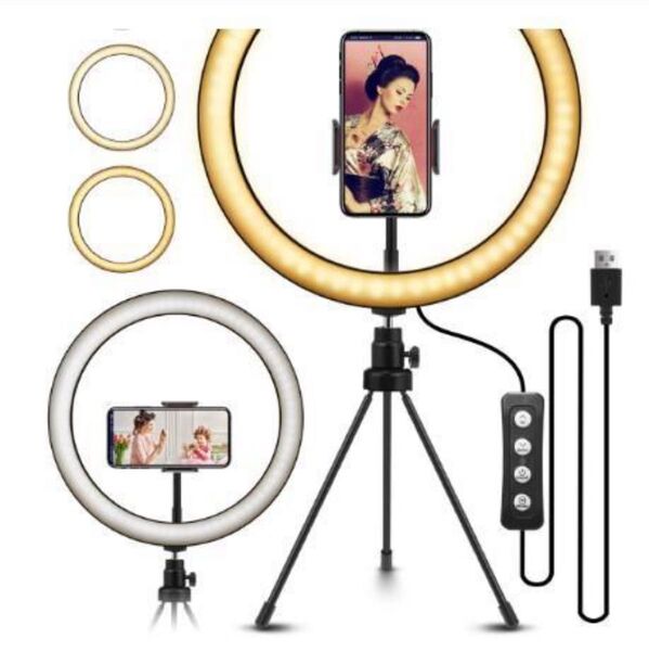 新品 LED リングライト 撮影用 ライト 自撮り 26cm