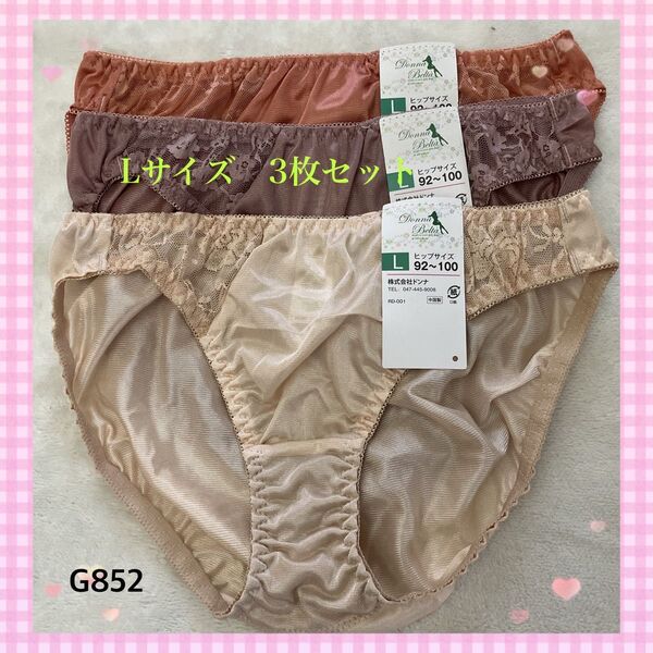 G852/2★【匿名発送】パステルカラー/ビキニショーツ3枚 Lサイズ