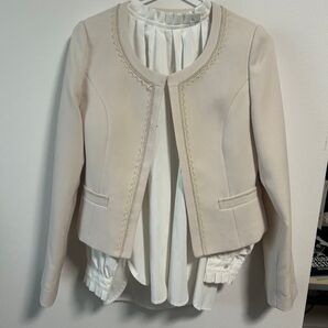 Add Rouge ノーカラージャケットとブラウスセット