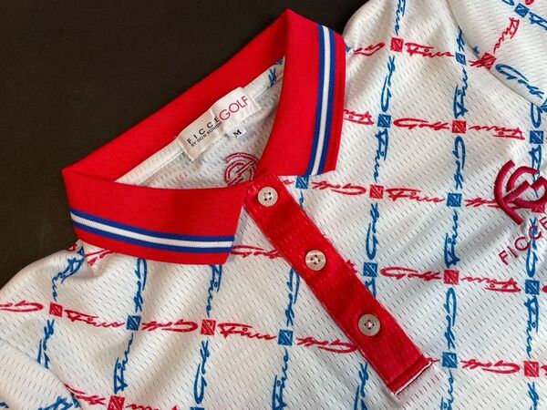 USED美品【Size-M/WHT】★★FICCE GOLF ゴルフシャツ★★BY DON KONISHI 吸汗速乾 接触冷感