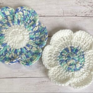 2枚セット♪お花コースター ハンドメイドかぎ針編み