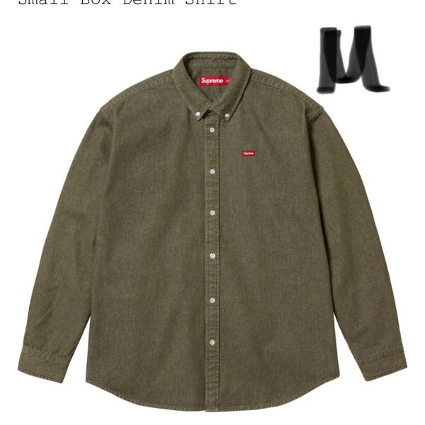 M. Supreme Small Box Denim Shirt シュプリーム シャツ Olive